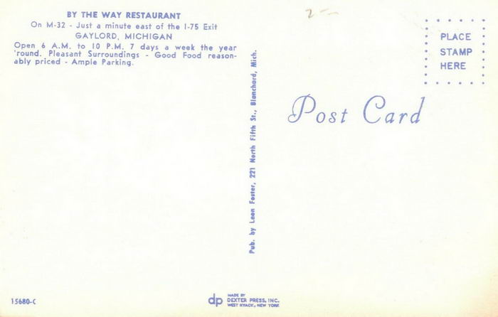 By the Way Restaurant - Old Postcard (newer photo)